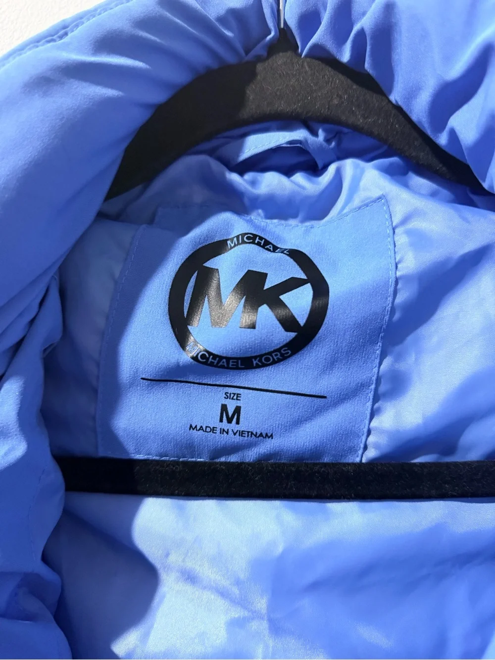 MK Women Blue Puffer Michael kors with Belt